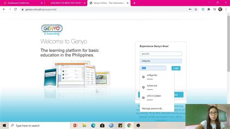 pgeiu login|Genyo e.